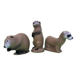 3D INTERNATIONAL CIBLE 3D TRIO rat musqué, vison et chien de prairie