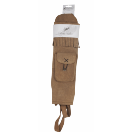 WHITE FEATHER - carquois de dos en cuir - water brown