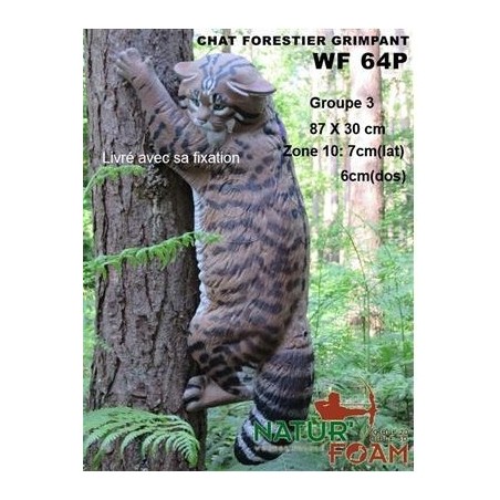 Natur foam cible 3D chat forestier grimpant