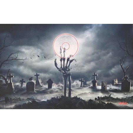 ITAL ESPANSO Blason 2D en mousse Halloween Main dans le cimetière