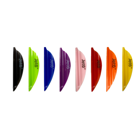 JET 6 Round spines vanes - plumes spiralées - matériel Fita olympique