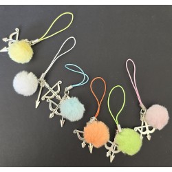 Porte clé arc fleche et pompon